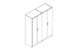 Picture of BESTA 4 DOOR Wall Solution Modular Wardrobe (BFFGG) - Oak Color