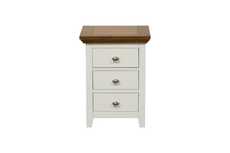 Picture of NOTTINGHAM 3-Drawer Solid Oak Bedside Table (White)