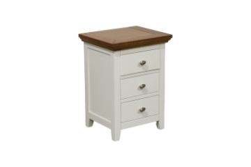 Picture of NOTTINGHAM 3-Drawer Solid Oak Bedside Table (White)