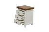 Picture of NOTTINGHAM 3-Drawer Solid Oak Bedside Table (White)