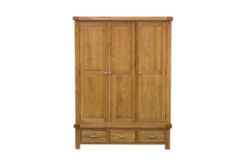 Picture of WESTMINSTER Solid Oak 3-Door and 3-Drawer Wardrobe 