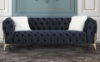 Picture of NORFOLK Button-Tufted Velvet Sofa Range (Black)