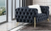 Picture of NORFOLK Button-Tufted Velvet Sofa Range (Black)