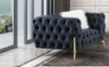 Picture of NORFOLK Button-Tufted Velvet Sofa Range (Black) - 1 Seater (Armchair)