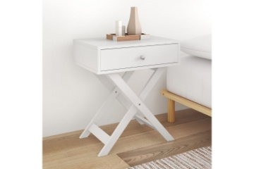 Picture of LINO 1-Drawer Foldable Bedside Table (White)
