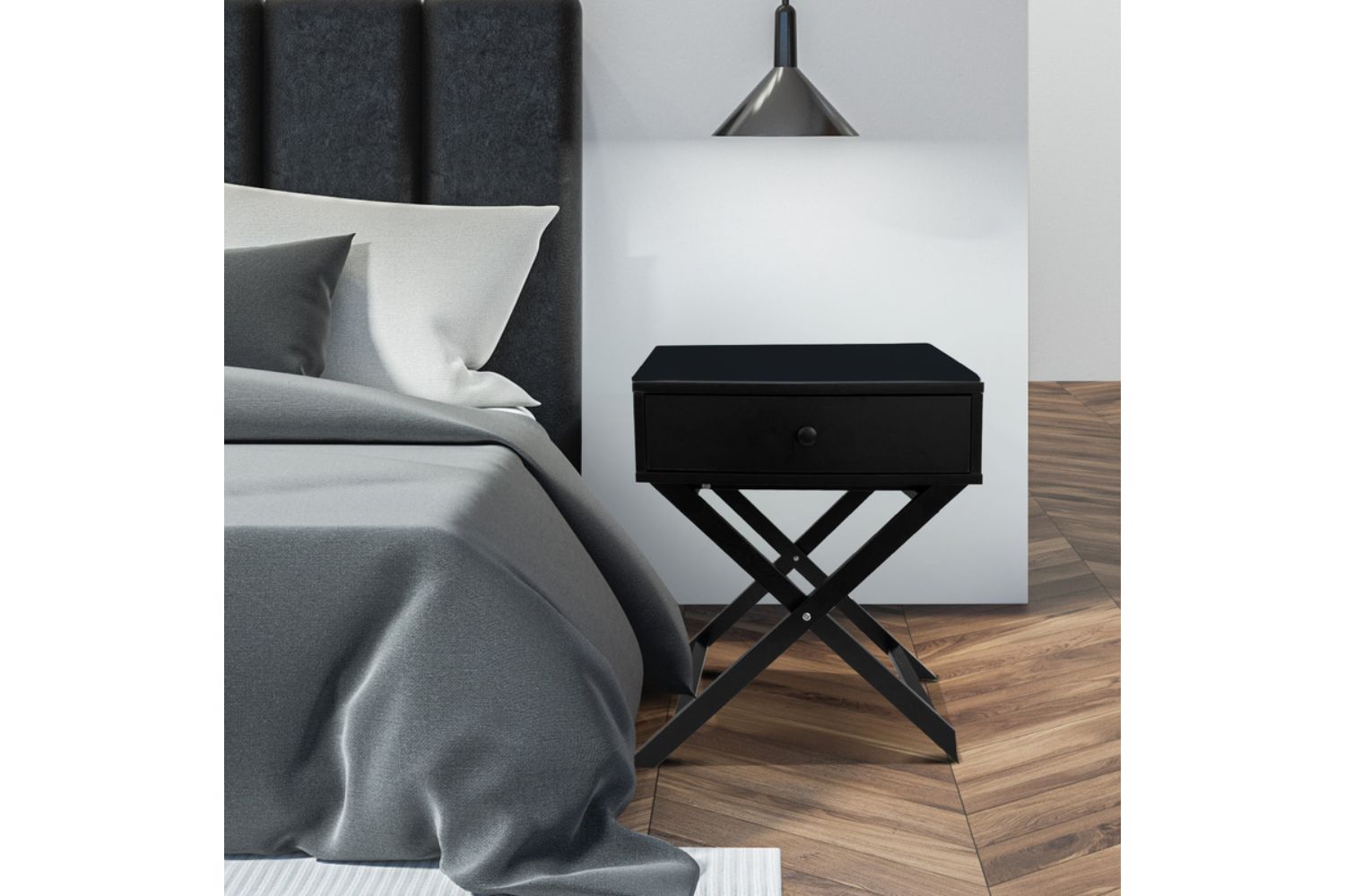 LINO 1Drawer Foldable Bedside Table (Black)iFurnitureThe largest