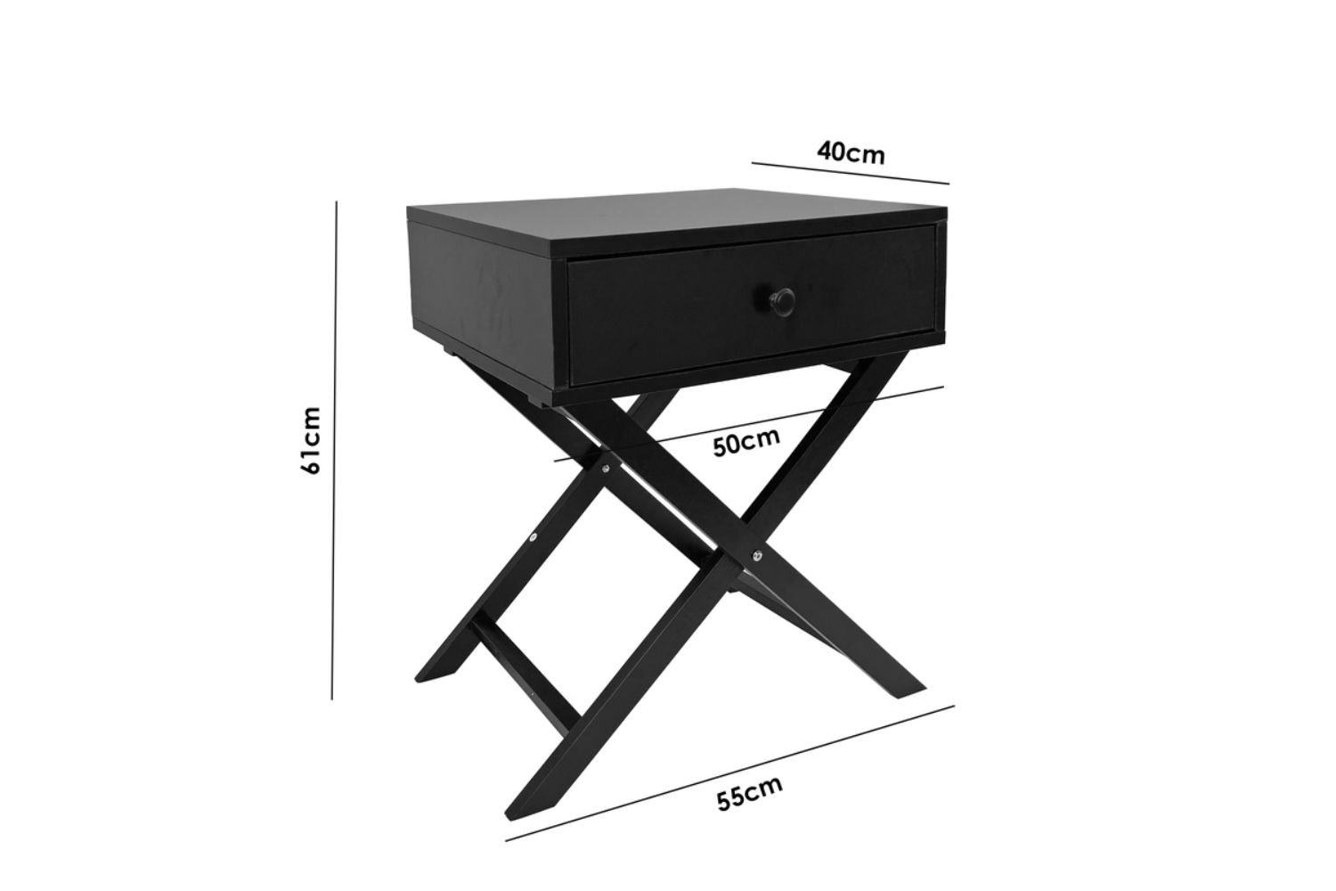 LINO 1Drawer Foldable Bedside Table (Black)iFurnitureThe largest furniture store in Edmonton