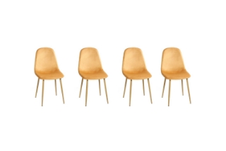 Picture of OSLO Velvet Dining Chair (Yellow)- 4 Chairs in 1 Carton