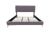 Picture of ZARAGO Linen Upholstered Button-Tufted Bed Frame in Queen/Eastern King Size (Light Grey)