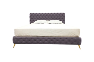 Picture of ZARAGO Linen Upholstered Button-Tufted Bed Frame (Light Grey) - Eastern King