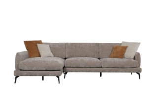 Picture of PALERMO Fabric Sectional Sofa (Brown) - Facing Left