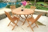 Picture of BALI Solid Teak Wood 5PC Outdoor Table Set with Umbrella Hole Model 037