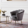 Picture of EVELYN Curved Flared Accent Velvet Chair (Grey)