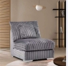 Picture of WINSTON Corduroy Velvet Modular Sofa (Grey) - Single RAF Armchair	