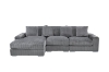 Picture of WINSTON Corduroy Velvet Modular Sectional Sofa (Grey) - Facing Left without Ottoman (3PC Set )