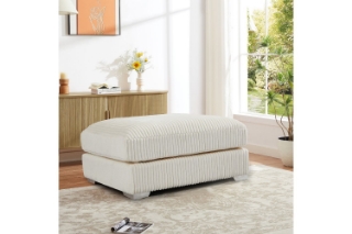 Picture of WINSTON Corduroy Velvet Modular Sectional Sofa (Beige) - Ottoman Only	