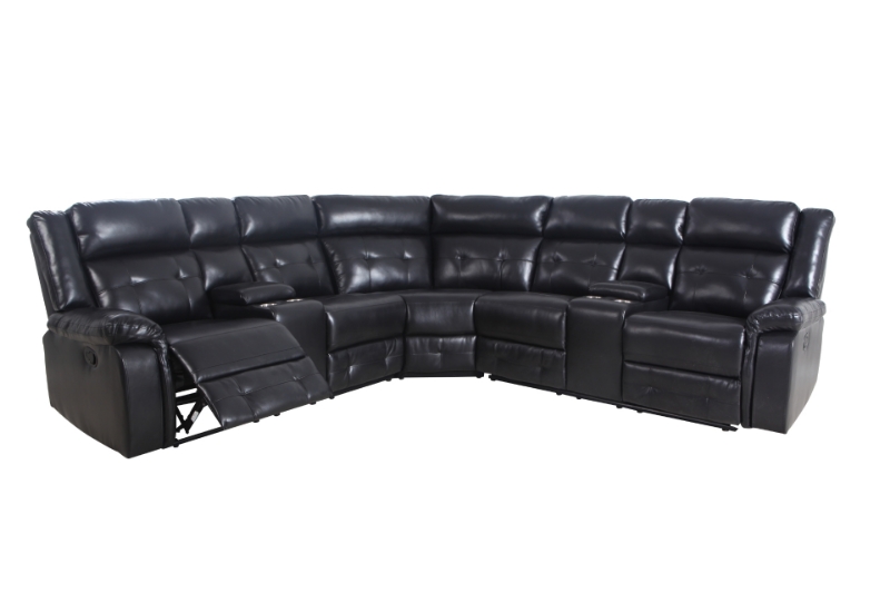 Picture of COBALT Manual Reclining Sectional Sofa (Black)