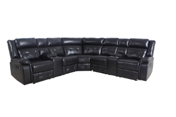 Picture of COBALT Manual Reclining Sectional Sofa (Black)