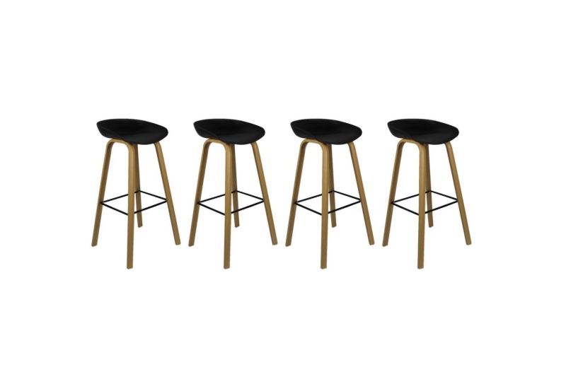 Picture of 【Pack of 4】PURCH H25.5" Counter Height Stool Metal Legs (Black)