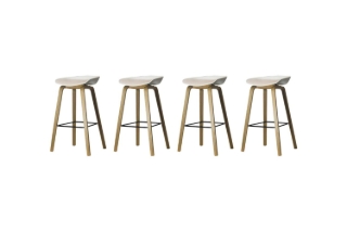 Picture of PURCH H25.5" Counter Height Stool Metal Legs (White)  - 4 Chairs in 1 Carton