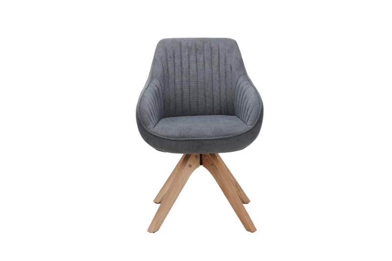 Picture of [FLOOR MODEL CLEARANCE]VENETIAN 360° Swivel Fabric Arm Chair (Grey)