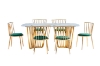 Picture of MARBELLO Marble Top 7PC Dining Set (Green Chairs)