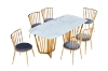 Picture of MARBELLO Marble Top 7PC Dining Set (Grey Chairs) 