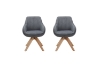 Picture of 【Pack of 2】VENETIAN 360° Swivel Fabric Arm Chair (Grey)