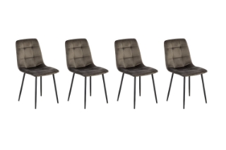 Picture of CAPITOL Velvet Dining chair (Grey) - 4 Chairs in 1 Carton