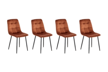 Picture of 【Pack of 4】CAPITOL Velvet Dining Chair (Brown)