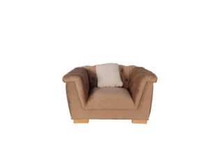Picture of MALMO Velvet Sofa Range with Pillows (Cream) - Armchair