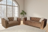 Picture of MALMO Velvet Sofa Range with Pillows (Brown) - Armchair+Loveseat+Sofa Set