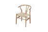 Picture of WISHBONE Solid Beech Wood Y Replica Chair (Natural Frame-Beige Seat) - 23"×21.5"×29"