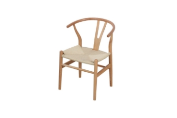 Picture of WISHBONE Solid Beech Wood Y Replica Chair (Natural Frame-Beige Seat) - 23"×21.5"×29"
