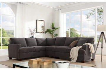 Picture of OLYMPIA Fabric Sectional Sofa (Dark Grey) - 2 Seater Facing Left