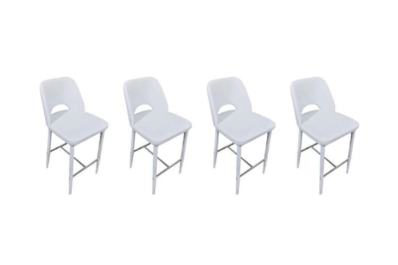 Picture of 【Pack of 4】EVE PU Leather Bar Chair (White)
