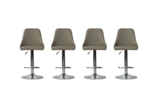 Picture of POPPY Height Adjustable Bar Chair (Light Grey) - 4 Chairs Set
