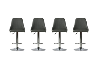 Picture of 【Pack of 4】POPPY Height Adjustable Bar Chair (Dark Grey)