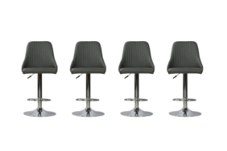 Picture of POPPY Height Adjustable Bar Chair (Dark Grey) - 4 Chairs Set