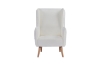 Picture of MOSSMAN Teddy Fabric Lounge Chair Natural Wood Legs (White)