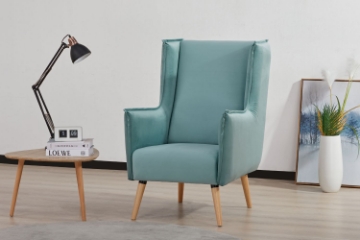 Picture of MOSSMAN Velvet Lounge Chair Natural Wood Legs (Celadon)