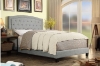 Picture of OWEN 100% Linen Upholstered & Button-Tufted Bed Frame in Double Size (Light Grey) 