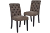 Picture of RYKER Fabric Dining Chair with Black Rubber Wood Legs (Dark Brown)