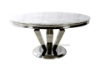 Picture of NUCCIO 54" Marble Top Stainless Round Dining Table -  Light Grey