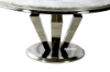 Picture of NUCCIO 54" Marble Top Stainless Round Dining Table -  Dark Grey 