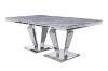 Picture of OPERA 71" Marble Top with Stainless Steel Frame Dining Table (Light/Dark Grey)