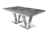 Picture of OPERA 71" Marble Top with Stainless Steel Frame Dining Table (Light/Dark Grey)