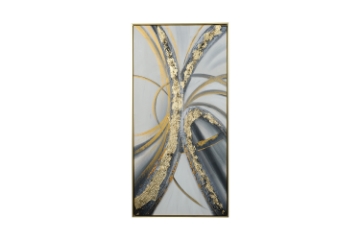Picture of H78 23.6"x47" Golden Frame Hand Oil Painting Canvas Wall Art