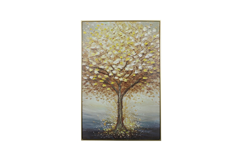 Picture of H79 31"x47" Golden Frame Hand Oil Painting Canvas Wall Art 