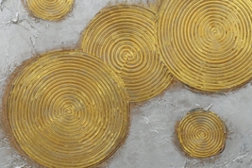 Picture of H82 35.4"X35.4" Golden Frame Hand Oil Painting Canvas Wall Art